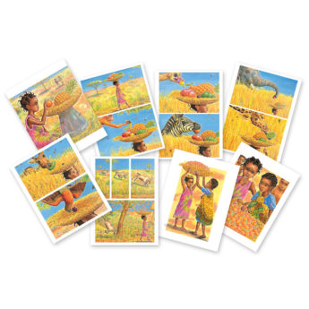 Large format sequencing story cards from popular picture book (275 x 210mm on durable plastic)