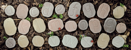 Alphabet stones to practise letter formation - 26 letter stones (75-135mm)