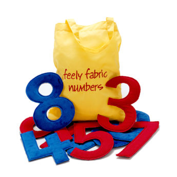 Two sets of different fabric numerals (0-9)