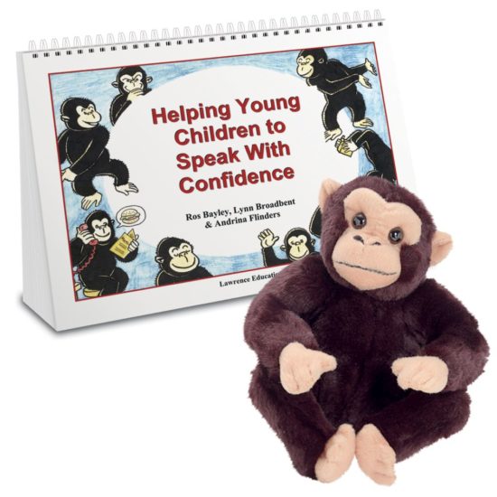 Helping Young Children to Speak with Confidence - activity book and Kofi the chimpanzee soft toy