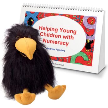 Helping Young Children with Numeracy activity book and Crispin the crow puppet
