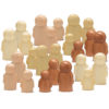 4 sets of 6 figures, each set a different colour, including two of each size in a set
