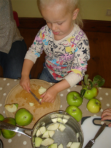 Peeling and cutting veg