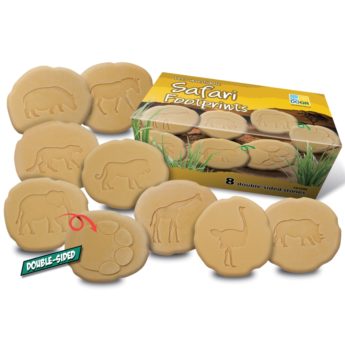 8 double-sided safari footprint stones durable for use in sand and water