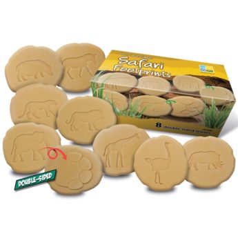 8 double-sided safari footprint stones durable for use in sand and water