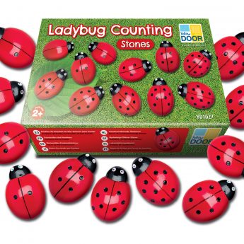 Set of 20 ladybug stones for early counting and subitising