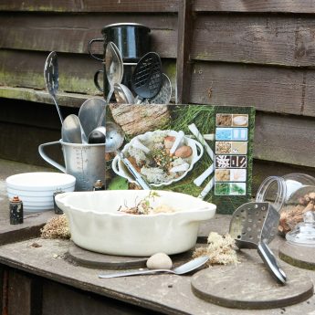 Set of 16 durable plastic activity cards for mud kitchen ideas