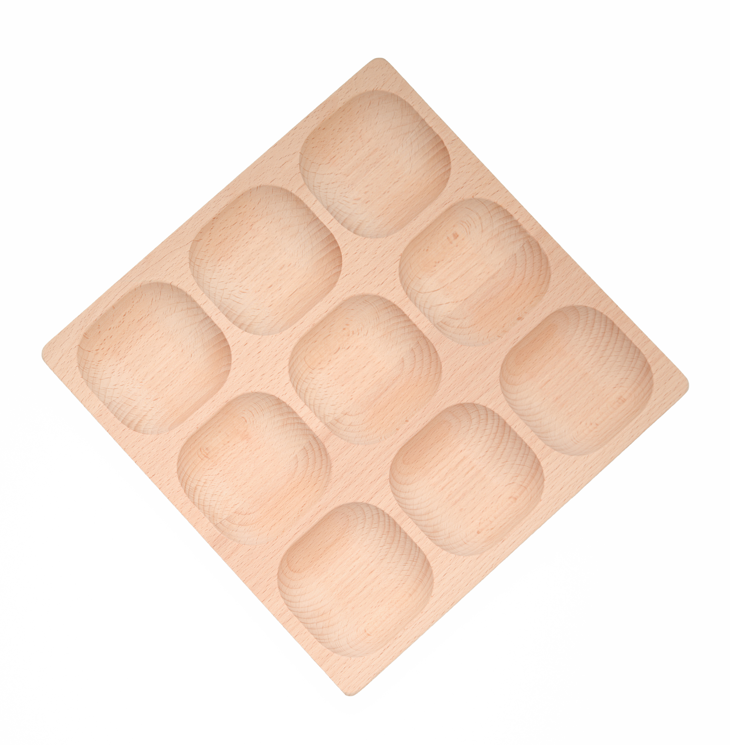 Natural Sorting Tray with 9 sections (3 x 3 array)