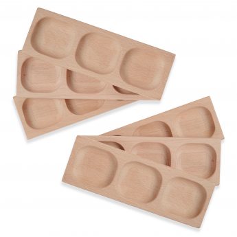 3-Pebble Wooden Wordbuilding Tray - set of 6