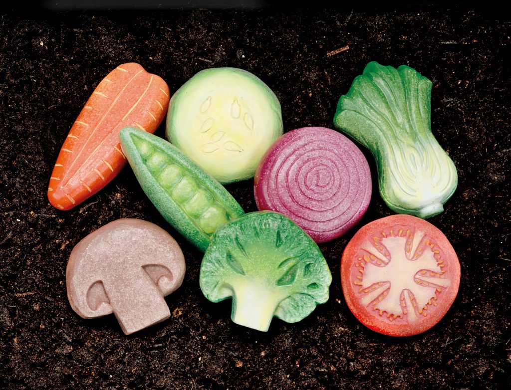 Mud Kitchen Vegetables made of stone from Yellow Door