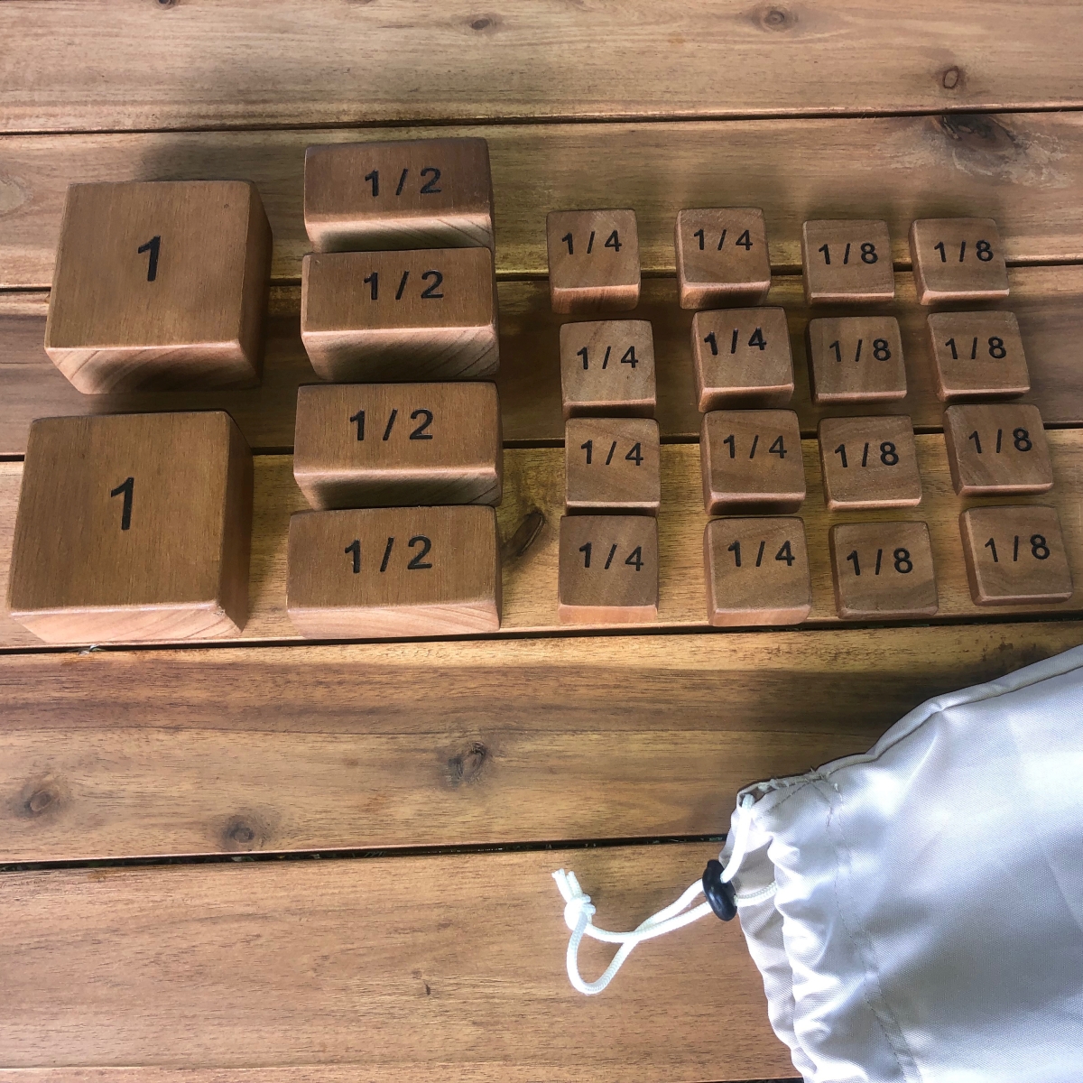 large wooden construction blocks