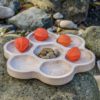 Wooden tray for collecting and sorting objects