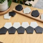 black and white Pentagon stones