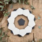 Black and white pentagon stones to create patterns