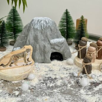 Play mountain with snow leopard and little people like me